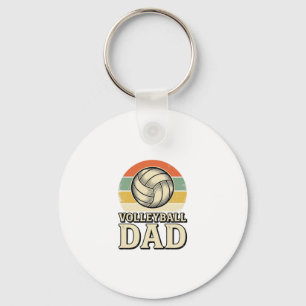 Vintage Volleyball Dad Retro Shirt Design_1 Key Ring