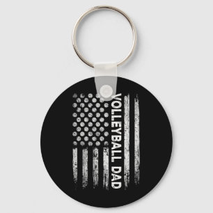 Vintage Volleyball Dad Usa Flag Retro Fathers Day  Key Ring