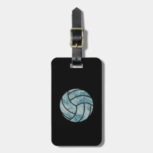 Vintage Volleyball Ocean Summer Custom black Luggage Tag