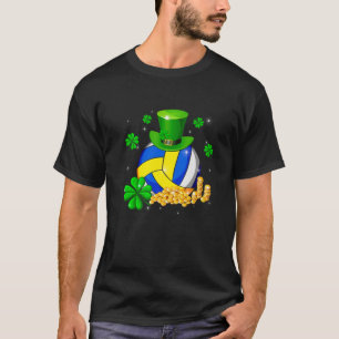 Vintage Volleyball St. Patrick's Day Shamrock Iris T-Shirt