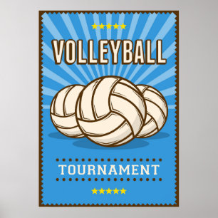 Vintage Volleyball Tournament Poster