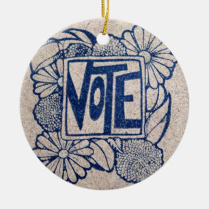 Vintage VOTE Ceramic Ornament