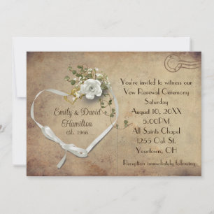 Vintage Vow Renewal Wedding Invite Postcard