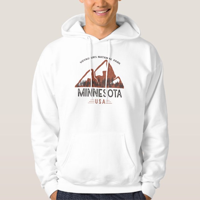 Vintage Voyageurs National Park Minnesota Hoodie (Front)