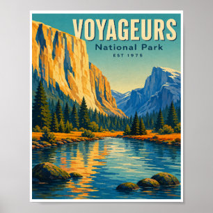 Vintage Voyageurs National Park Travel Poster