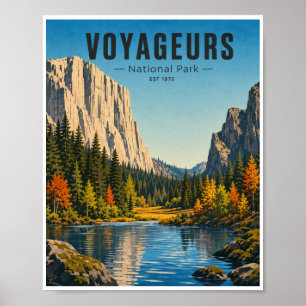 Vintage Voyageurs National Park Travel Poster