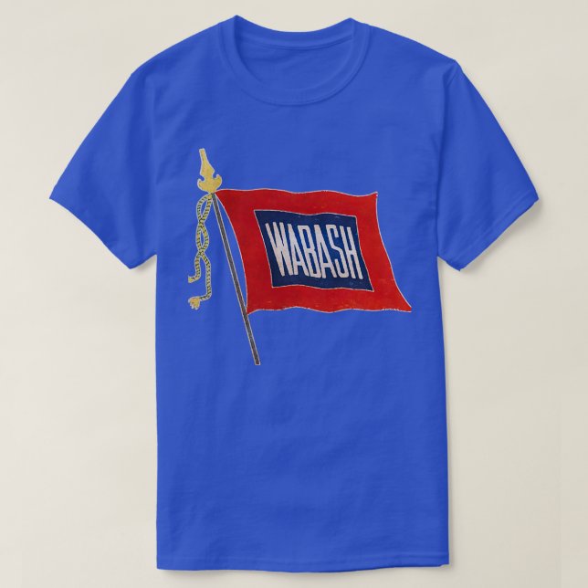 Vintage Wabash Railroad Flag logo T-Shirt (Design Front)