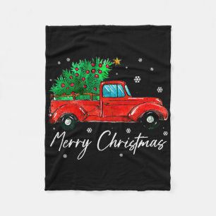 Vintage Wagon Christmas - Tree On Car Xmas Vacatio Fleece Blanket