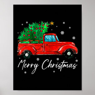Vintage Wagon Christmas - Tree On Car Xmas Vacatio Poster
