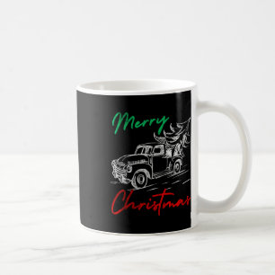 Vintage Wagon Christmas Tree On Red Truck Car Xmas Coffee Mug