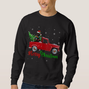 Vintage Wagon Christmass Tree on Car Xmas red Truc Sweatshirt