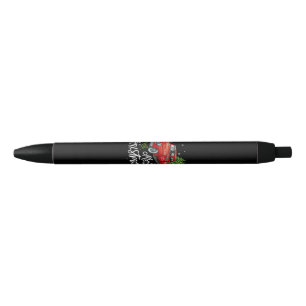 Vintage Wagon Red Truck Christmas Tree Pajama Fami Black Ink Pen