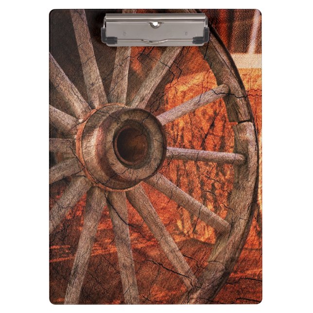 Vintage Wagon Wheel Clipboard (Front)