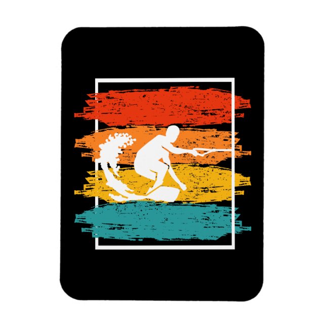 Vintage Wakeboarding Wakesurfing Wakesurfer Magnet (Vertical)