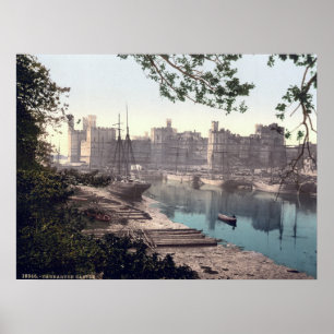 Vintage Wales, Carnarvon Castle 1905 Poster
