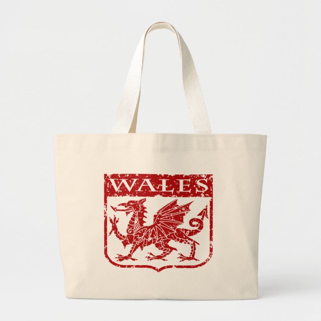 Vintage Wales Large Tote Bag (Front)