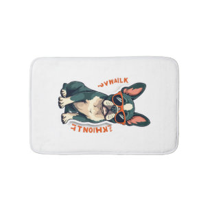 Vintage Walk Ill Think About It French Bulldog Fun Bath Mat