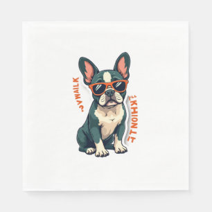 Vintage Walk Ill Think About It French Bulldog Fun Napkin
