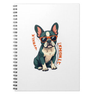 Vintage Walk Ill Think About It French Bulldog Fun Notebook