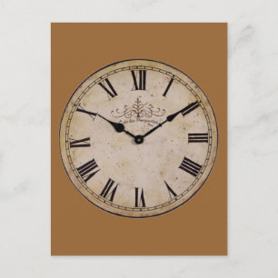 Vintage Wall Clock Postcard
