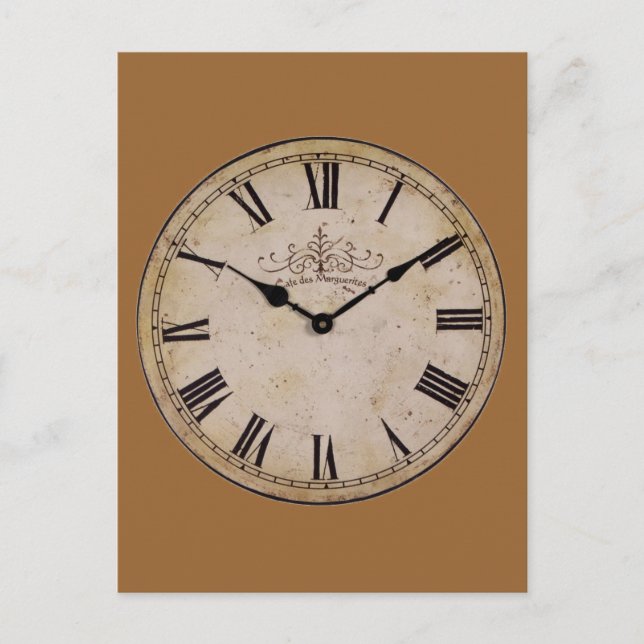 Vintage Wall Clock Postcard (Front)