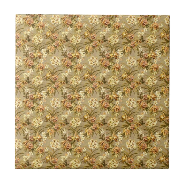 Vintage wallpaper beige pattern ceramic tile (Front)