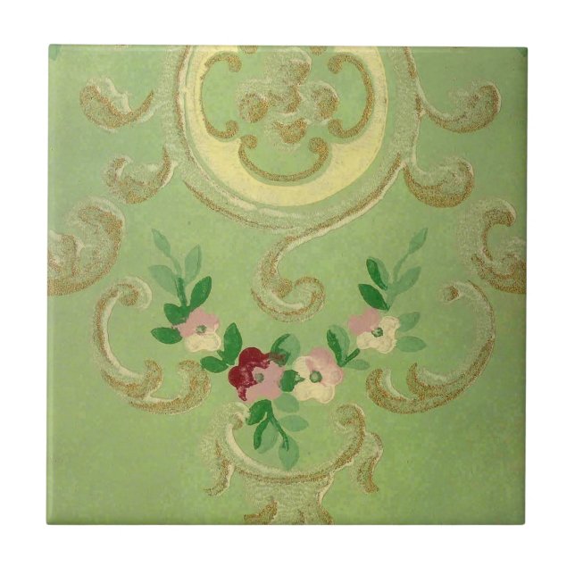 Vintage Wallpaper Ceramic Tile (Front)