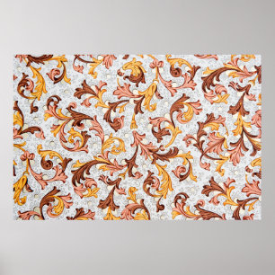 Vintage Wallpaper - Floral Pattern from 18th Centu Poster