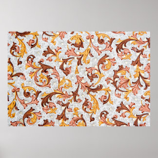 Vintage Wallpaper - Floral Pattern from 18th Centu Poster