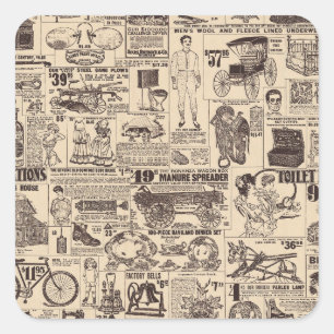 Vintage Wallpaper Newspaper Advertisement Stickers