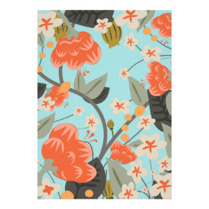 Vintage Wallpaper Rose and Flowers Photo Print