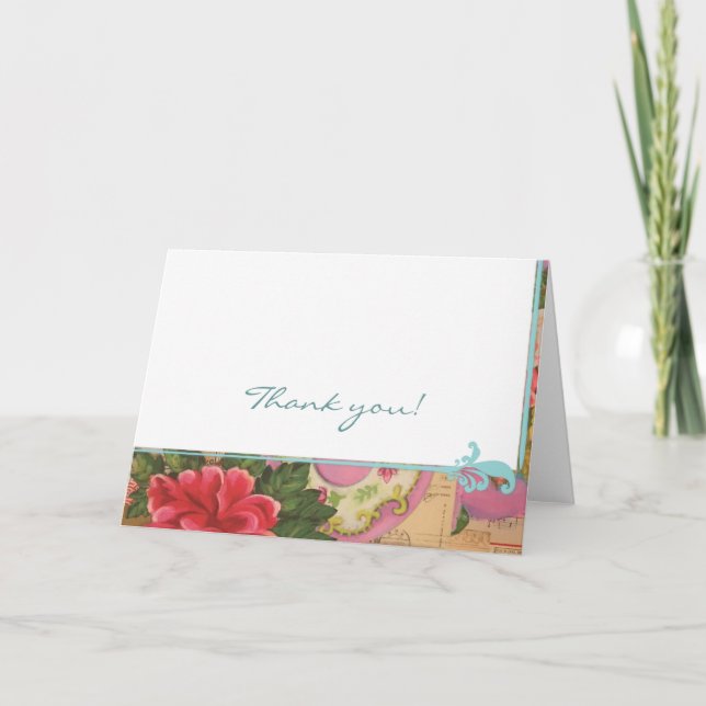 Vintage Wallpaper Thank You Card (Front)