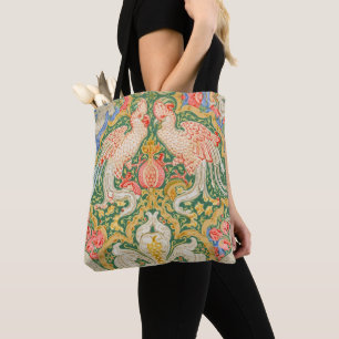 Vintage Walter Crane Cockatoo and Peacock Art Tote Bag
