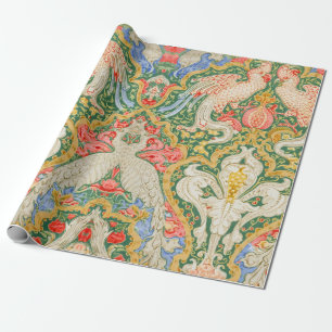 Vintage Walter Crane Cockatoo and Peacock Art Wrapping Paper