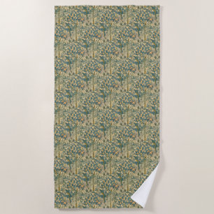 Vintage Walter Crane Macaw and Citrus Fruit Art Beach Towel