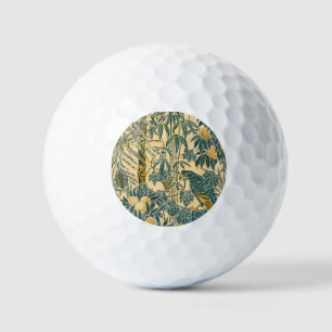 Vintage Walter Crane Macaw and Citrus Fruit Art Golf Balls