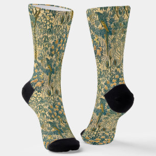 Vintage Walter Crane Macaw and Citrus Fruit Art Socks