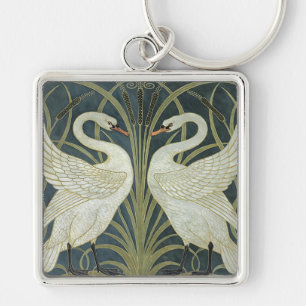  Vintage Walter Crane Swan Rush and Iris   Key Ring