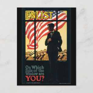 Vintage War Postcards, Vintage Enlist Poster Postcard