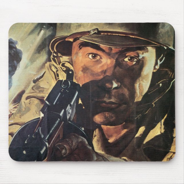 Vintage War Poster Mouse Pad (Front)