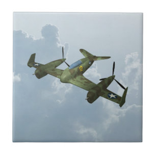 Vintage Warbird Flight Military Aviation Art Ceramic Tile