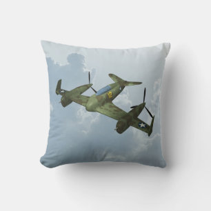 Vintage Warbird Flight Military Aviation Art Cushion