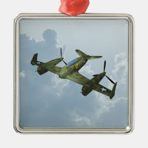 Vintage Warbird Flight Military Aviation Art Metal Ornament