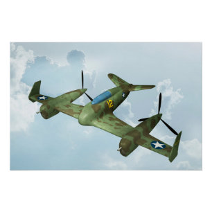 Vintage Warbird Flight Military Aviation Art Poster
