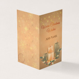 Vintage Warm Christmas Candle Greeting Card