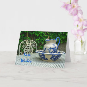 Vintage Wash Jug And Basin Card
