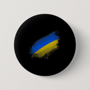 Vintage Washed Ukrainian Flag Minimalist Ukraine P 6 Cm Round Badge