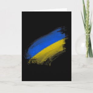 Vintage Washed Ukrainian Flag Minimalist Ukraine P Card