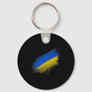 Vintage Washed Ukrainian Flag Minimalist Ukraine P Key Ring