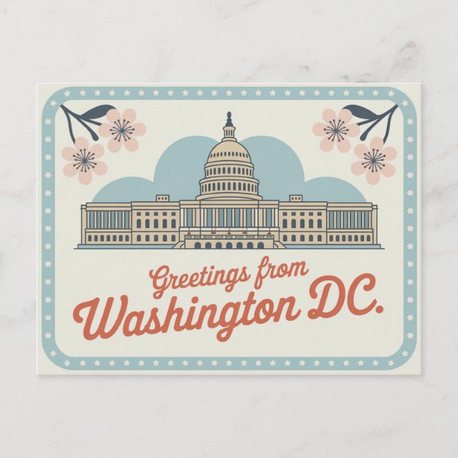 Vintage Washington DC Postcard | Greetings from (Front)
